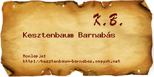 Kesztenbaum Barnabás névjegykártya